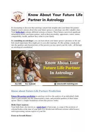 Know About Your Future Life Partner in Astrology