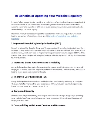 10 Benefits of Updating Your Website Regularly