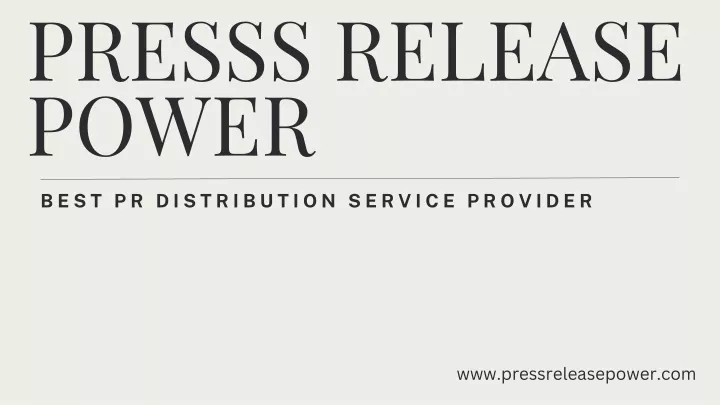 presss release power
