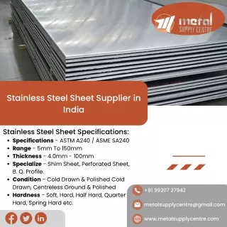 Stainless Steel Sheet | SS Sheet | SS Sheet Supplier