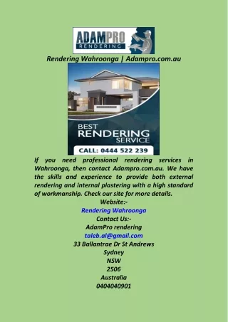 Rendering Wahroonga  Adampro.com.au