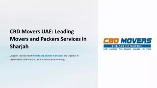 CBD Movers UAE: Leading Movers and Packers Services in Sharjah