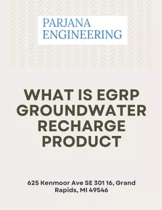 what is egrp groundwater recharge product