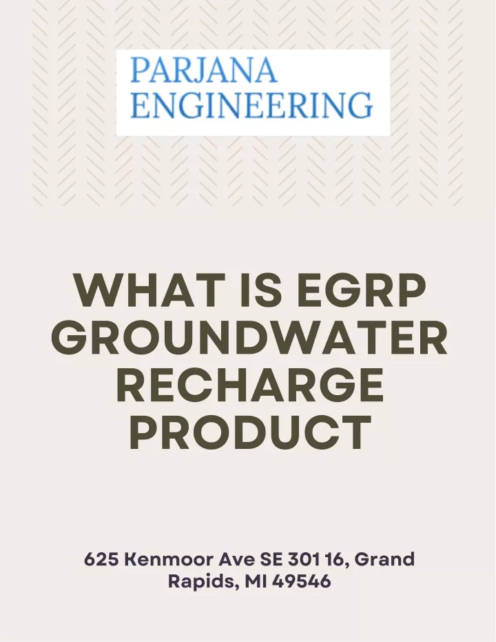 what is egrp groundwater recharge product