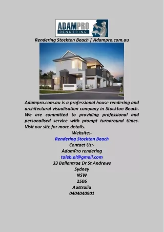 rendering stockton beach adampro com au