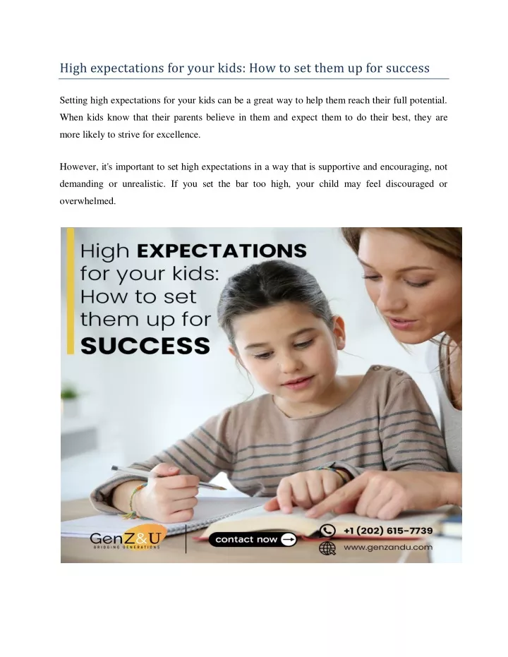 high expectations for your kids how to set them