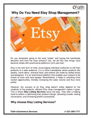 why do you need etsy shop management
