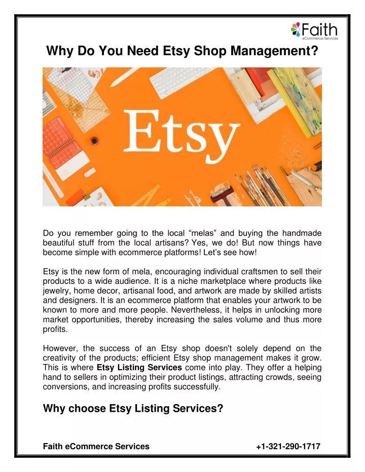 why do you need etsy shop management
