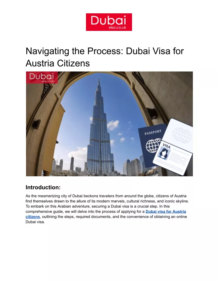 navigating the process dubai visa for austria