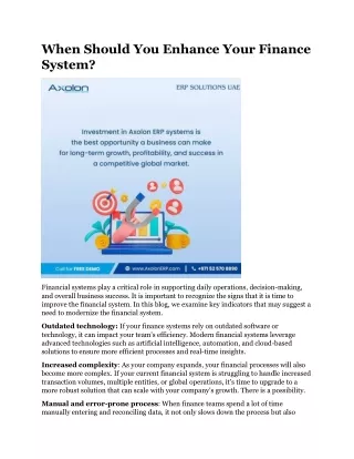 when should you enhance your finance system