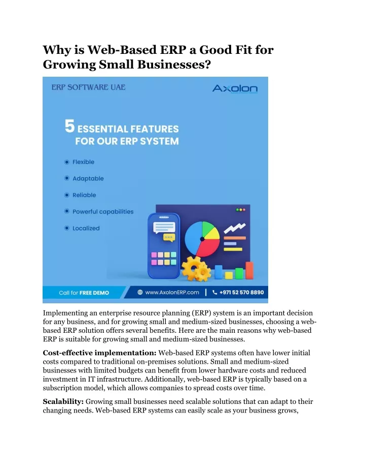 why is web based erp a good fit for growing small