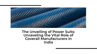 Your Complete Guide to  Coverall Manufacturers in India