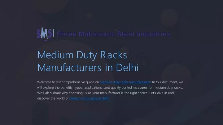 medium duty racks manufacturers in delhi