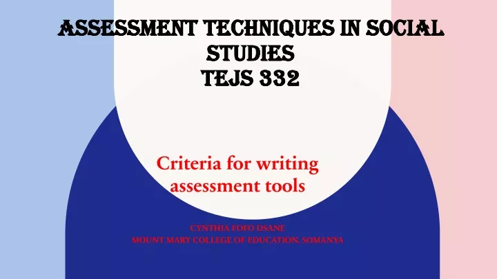 assessment techniques in social studies tejs 332