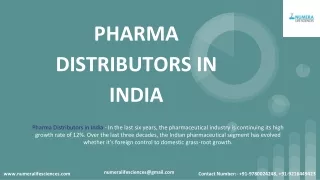 PHARMA DISTRIBUTORS IN INDIA | Numera Life Sciences