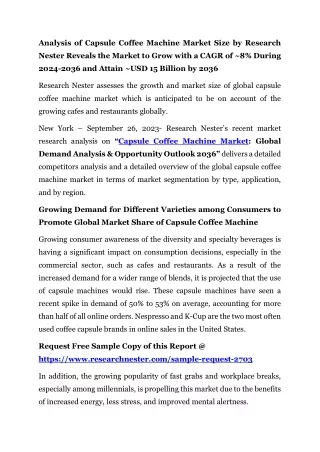 analysis of capsule coffee machine market size