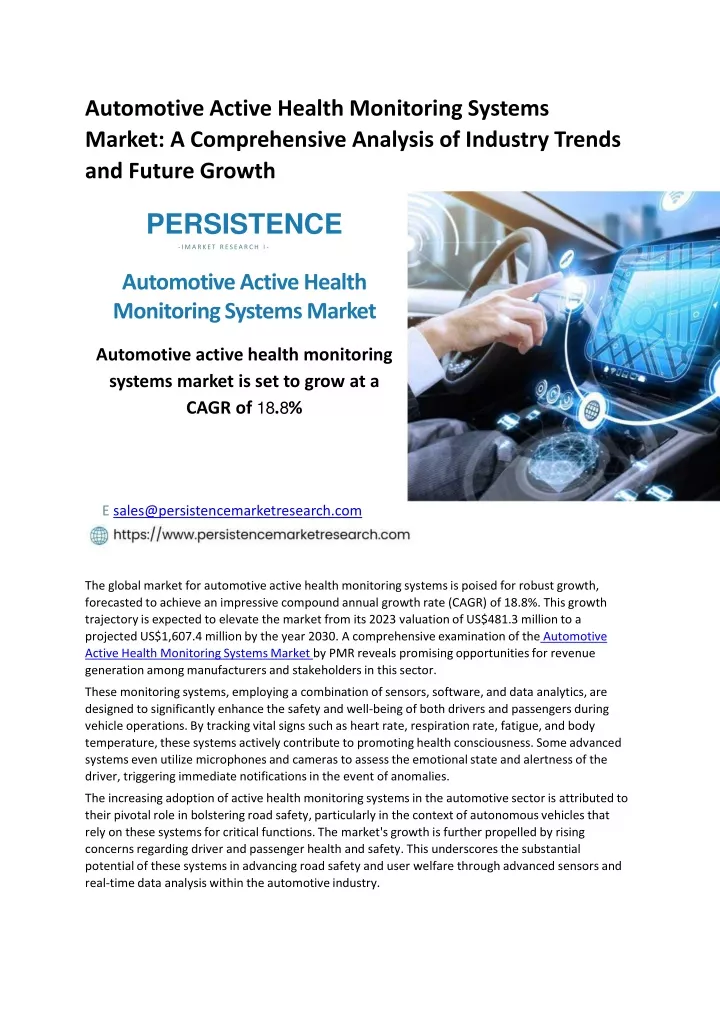 automotive active health monitoring systems