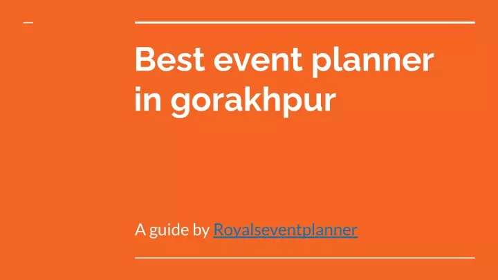 best event planner in gorakhpur