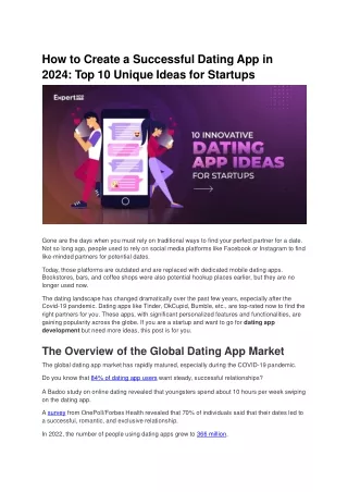 How to Create a Successful Dating App in 2024_ Top 10 Unique Ideas for Startups