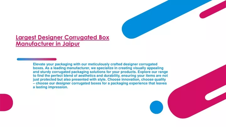 largest designer corrugated box manufacturer in jaipur