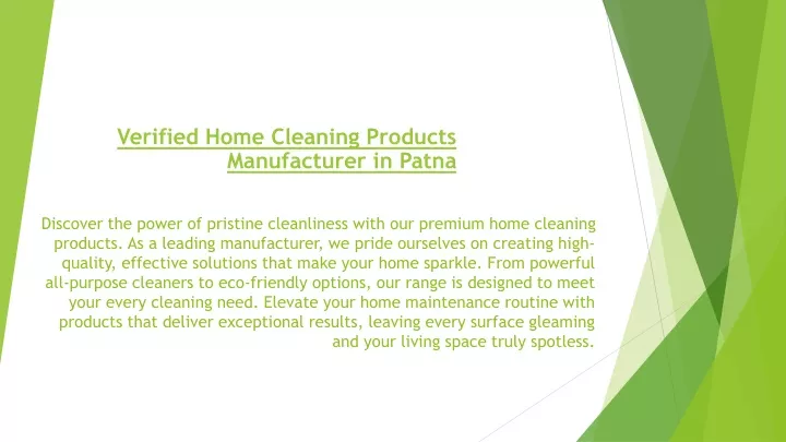 verified home cleaning products manufacturer in patna