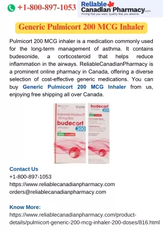 Generic Pulmicort 200 MCG Inhaler