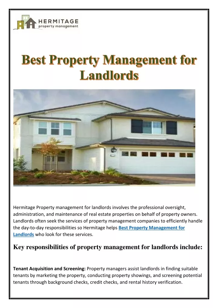 hermitage property management for landlords