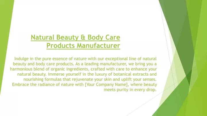 natural beauty body care products manufacturer