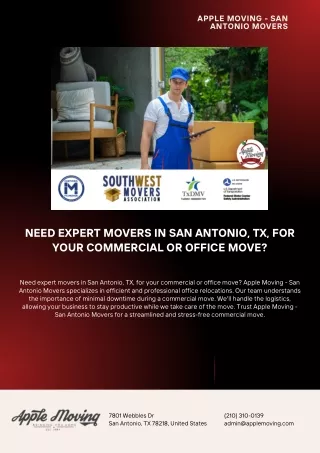 Need expert movers in San Antonio, TX, for your commercial or office move?