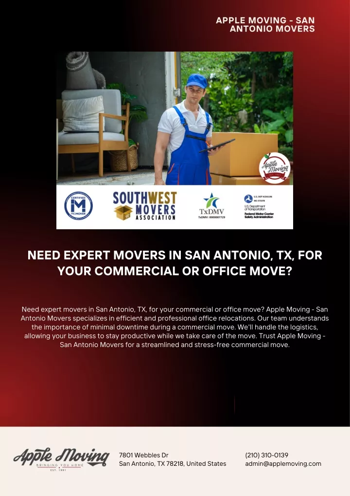 apple moving san antonio movers