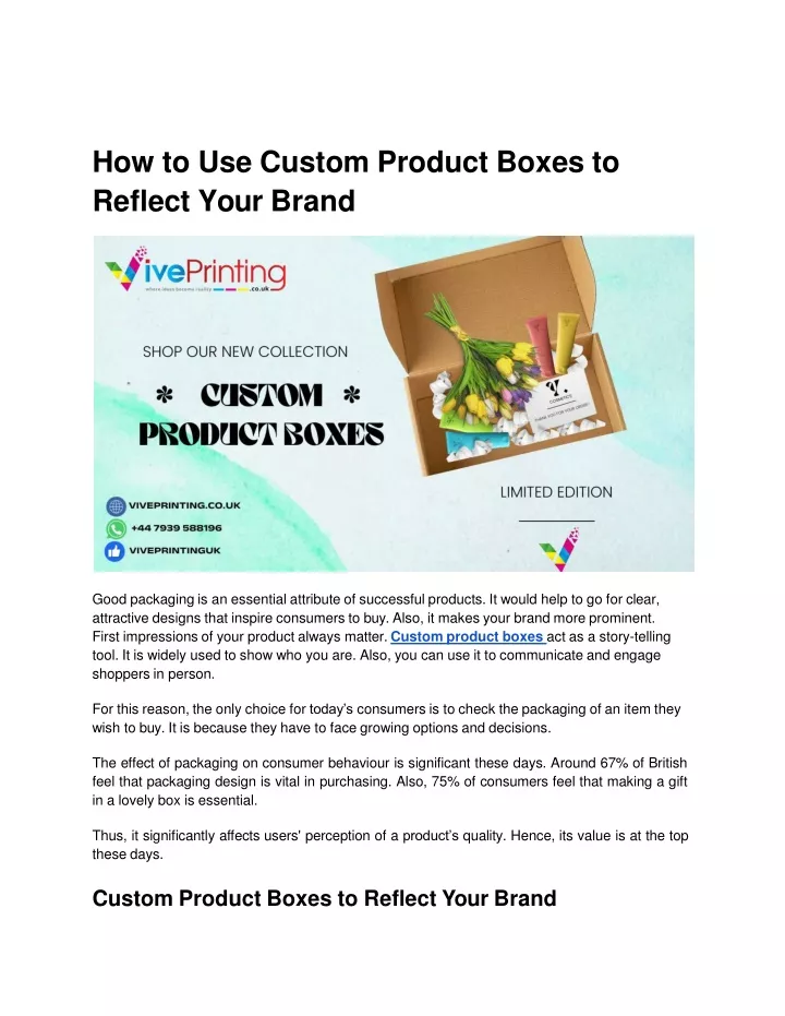 how to use custom product boxes to reflect your brand