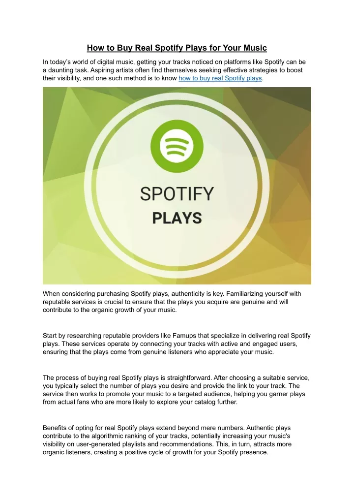 how to buy real spotify plays for your music