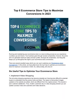 top 6 ecommerce store tips to maximize