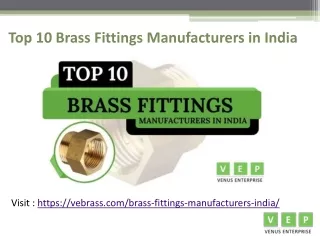 Top 10 Brass Fittings Manufacturers in India - Venus Enterprise