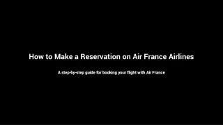 How do I make a reservation on Air France