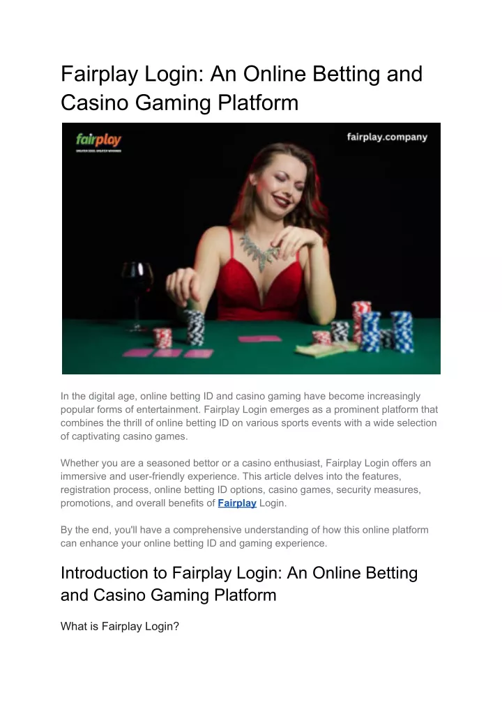 fairplay login an online betting and casino
