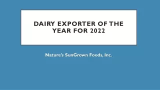 Dairy Exporter of the Year for 2022