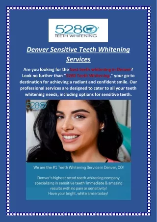 Denver Sensitive Teeth Whitening Services - 5280 Teeth Whitening