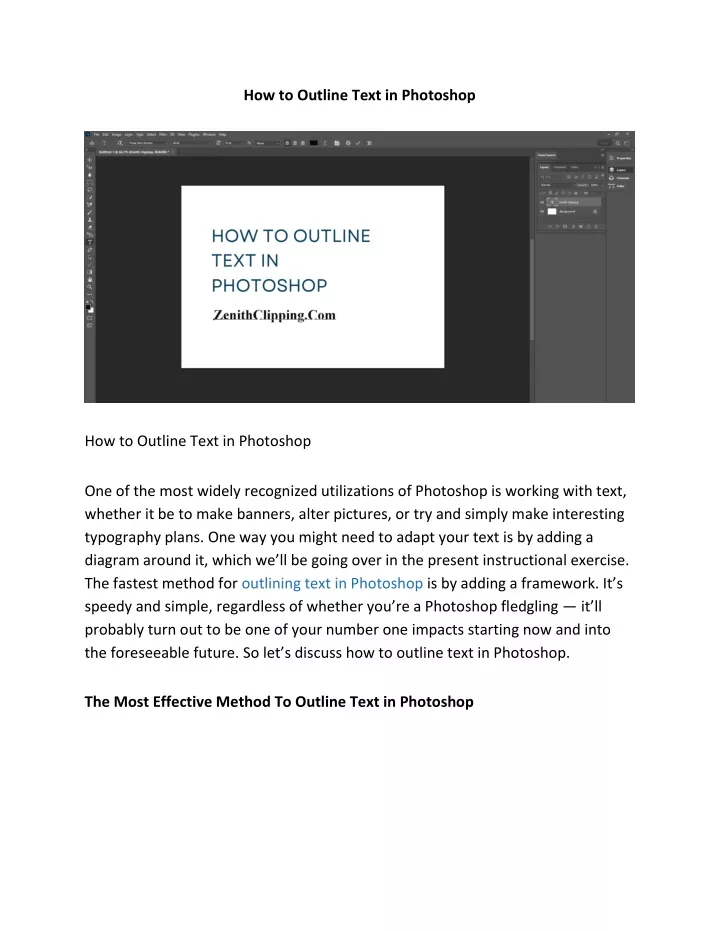 how to outline text in photoshop