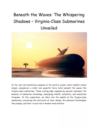 Beneath the Waves_ The Whispering Shadows – Virginia-Class Submarines Unveiled