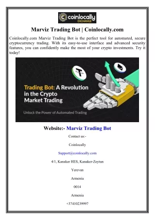 Marviz Trading Bot  Coinlocally.com