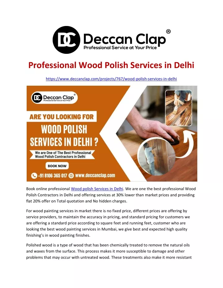 professional wood polish services in delhi