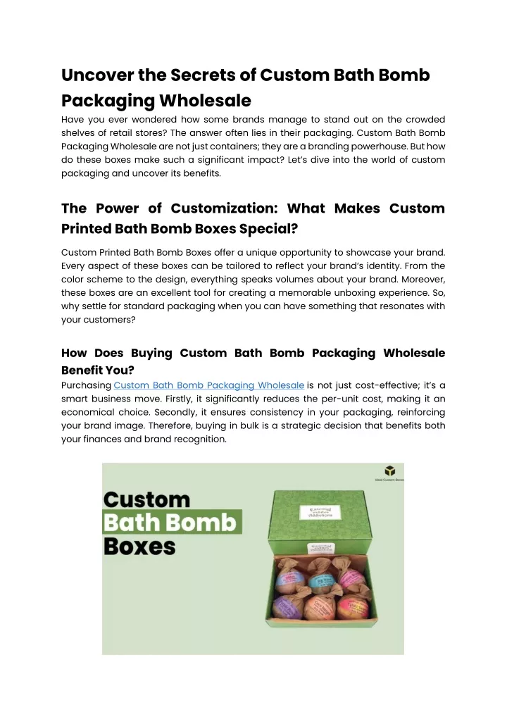 uncover the secrets of custom bath bomb packaging
