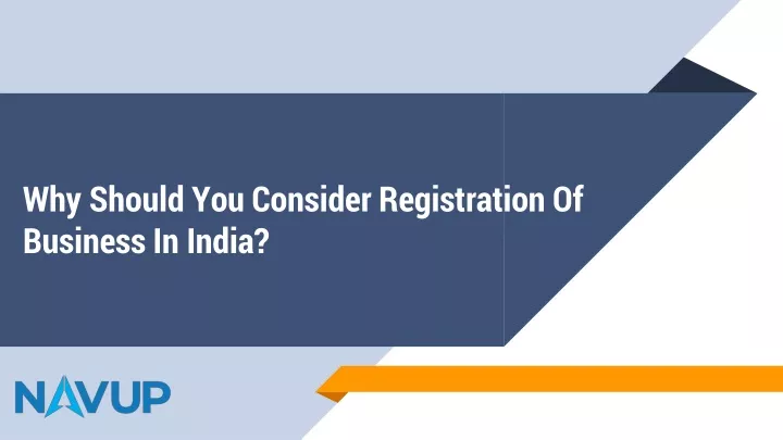 why should you consider registration of business in india