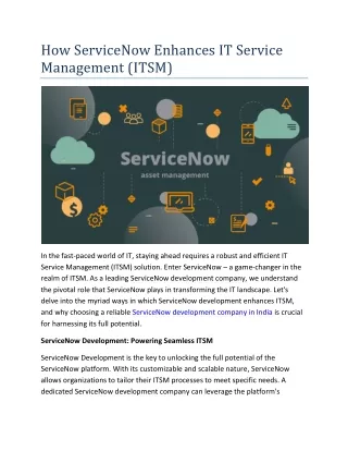 How ServiceNow Enhances IT Service Management