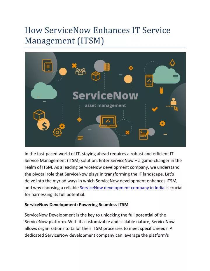 how servicenow enhances it service management itsm