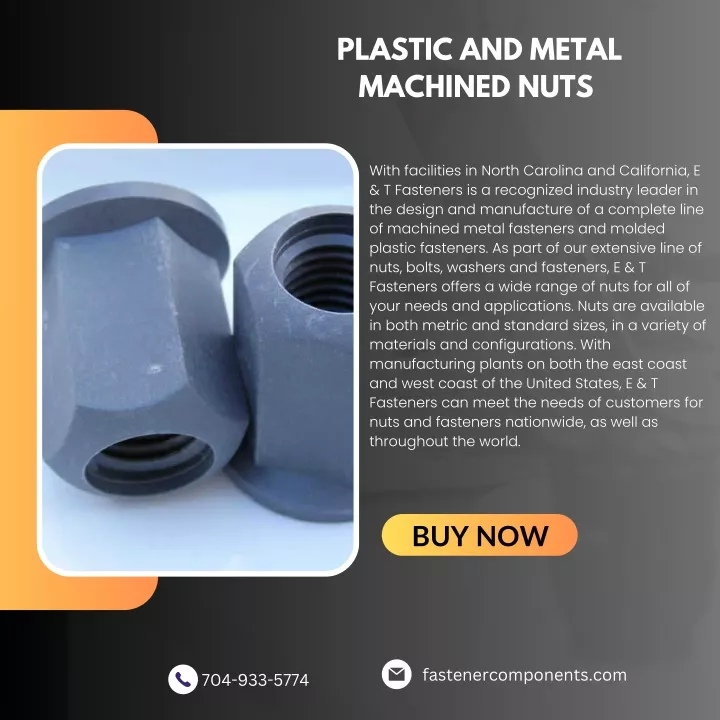 plastic and metal machined nuts