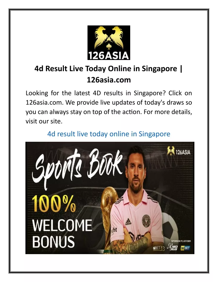 4d result live today online in singapore 126asia