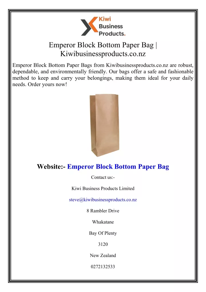 emperor block bottom paper
