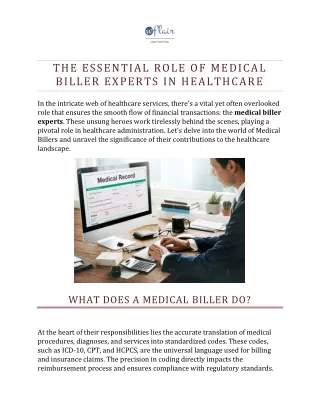 The Essential Role of Medical Biller Experts in Healthcare